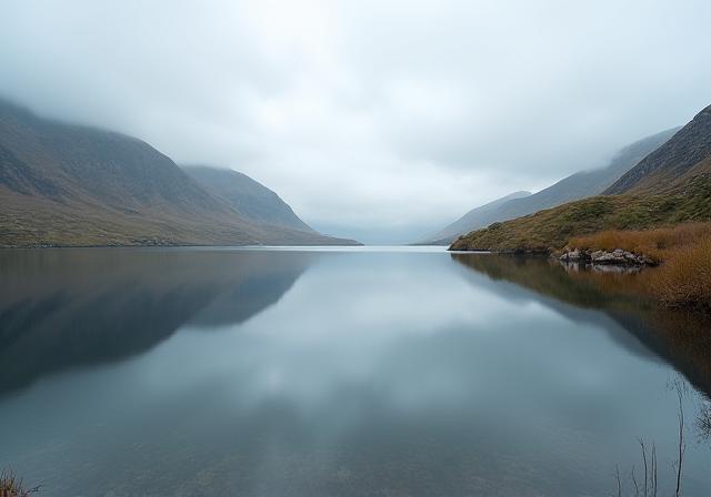 A tranquil lake in Connemara National Park
