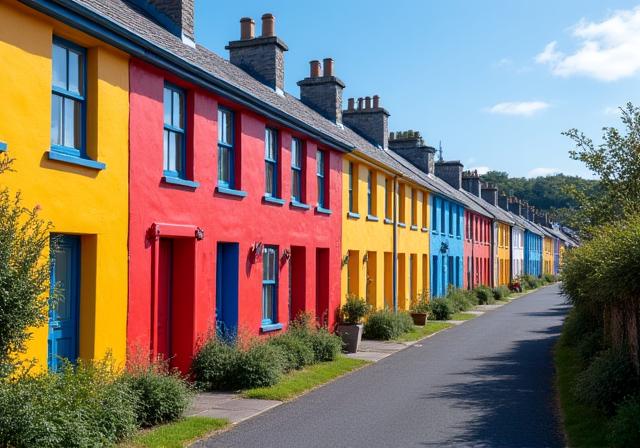 Colorful houses in the charming village of Doolin