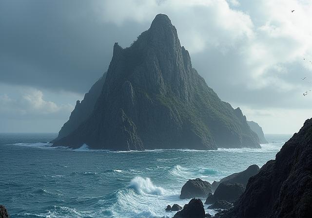 The dramatic Skellig Michael island rising from the sea