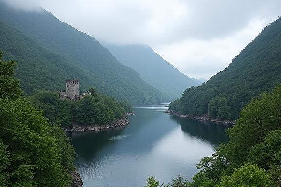 Scenic view of Glendalough in the Wicklow Mountains